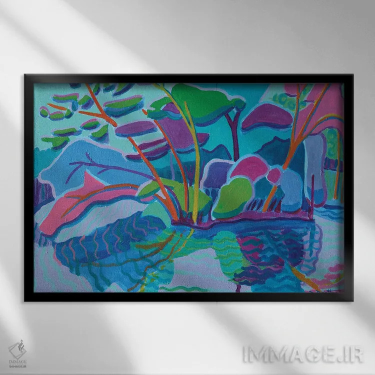 تابلو فروسی ماژنتا (رنگی از جنگل) اثر دبرا برتون رابینسون - نمای قابدار مشکی