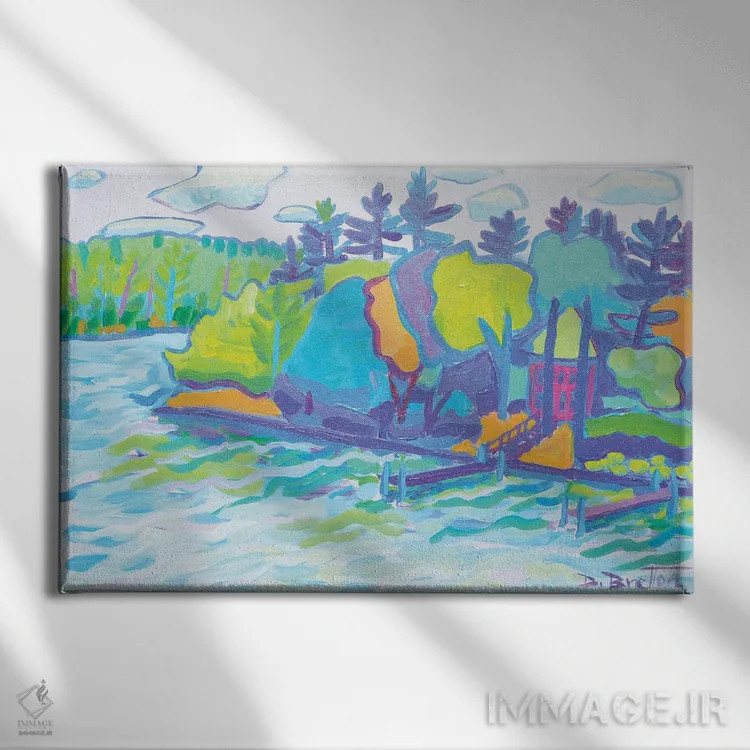 تابلو دور پیچ اثر دبرا برتون رابینسون - نمای روبهرو روی دیوار