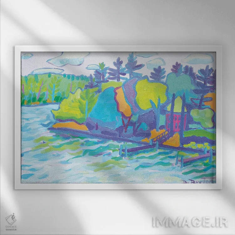 تابلو دور پیچ اثر دبرا برتون رابینسون - نمای قابدار سفید