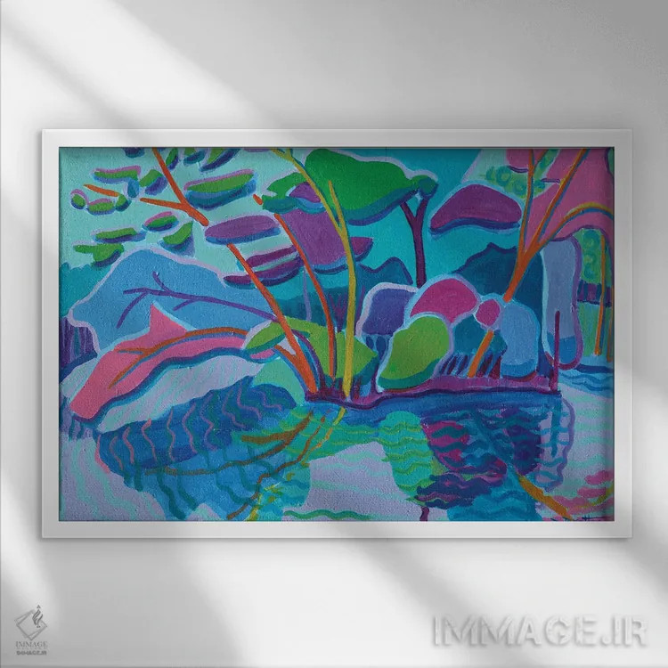 تابلو فروسی ماژنتا (رنگی از جنگل) اثر دبرا برتون رابینسون - نمای قابدار سفید