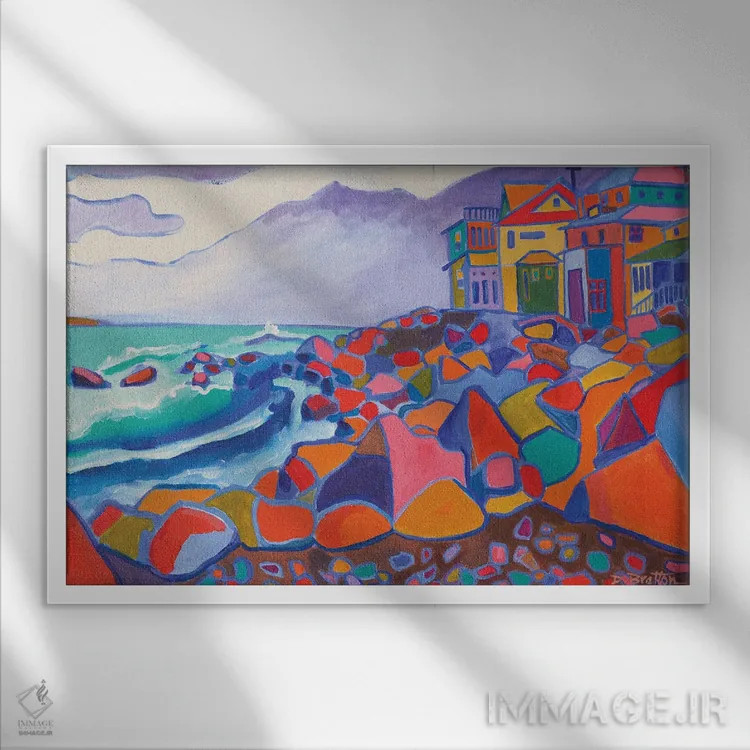 تابلو مد شدید دماغه گراز اثر دبرا برتون رابینسون - نمای قابدار سفید