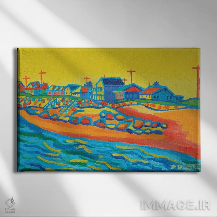 تابلو موجهای گرما اثر دبرا برتون رابینسون - نمای روبهرو روی دیوار