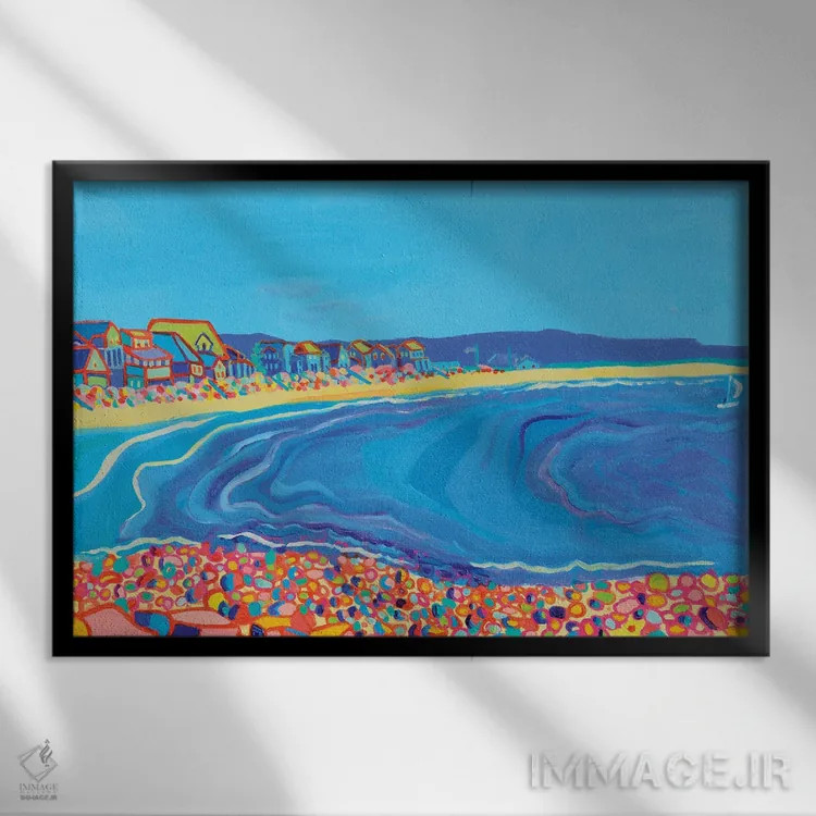 تابلو ساحل اثر دبرا برتون رابینسون - نمای قابدار مشکی