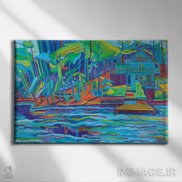 تابلو کلبه دامنه تپه اثر دبرا برتون رابینسون - نمای روبهرو روی دیوار