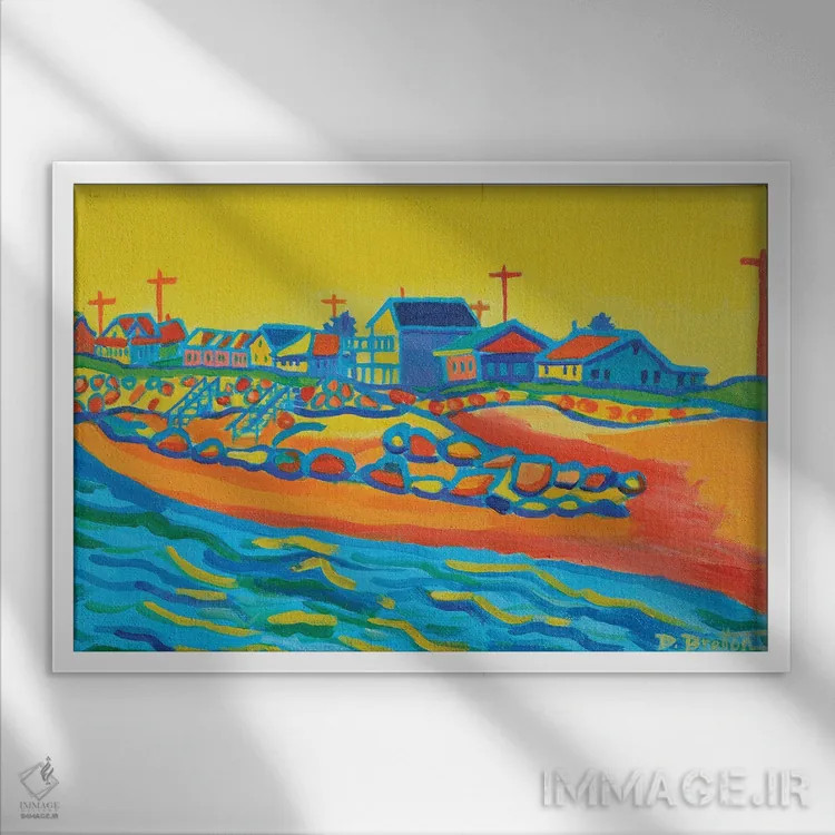 تابلو موجهای گرما اثر دبرا برتون رابینسون - نمای قابدار سفید