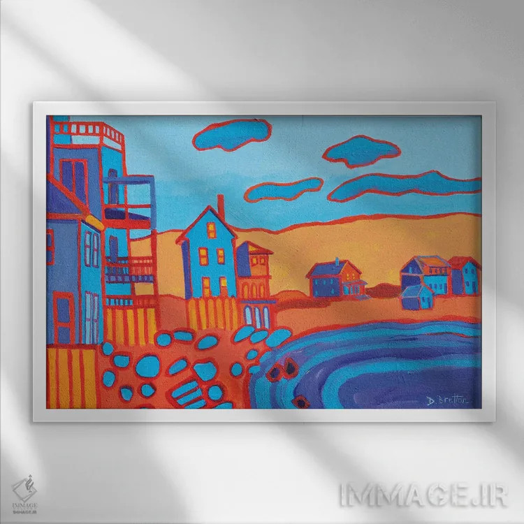 تابلو ساحل روبرو، راکپورت اثر دبرا برتون رابینسون - نمای قابدار سفید