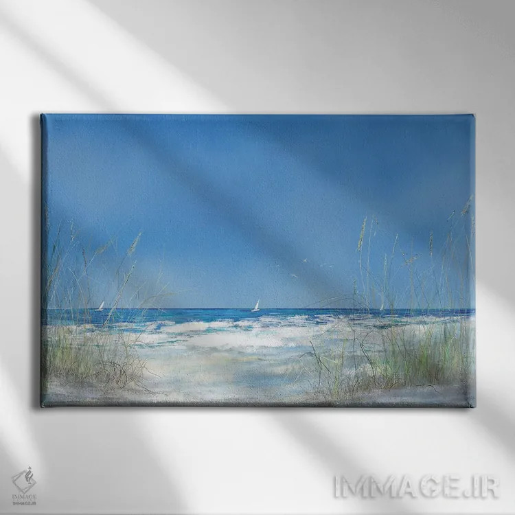 تابلو چشمانداز دریایی چمنزار اثر جولی دریسه - نمای روبهرو روی دیوار