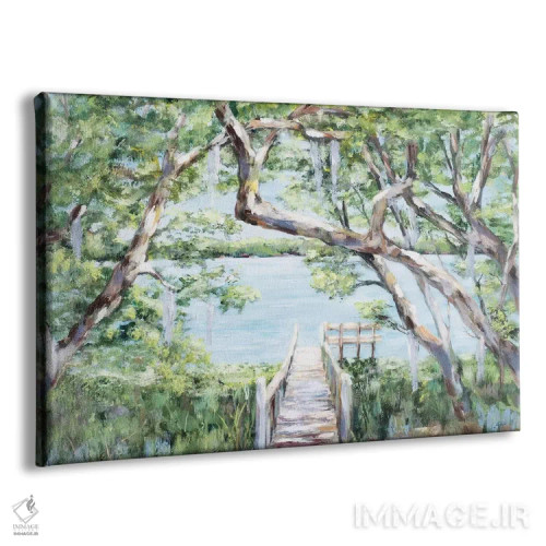 تابلو دریاچه مهآلود اثر جولی دریسه - نمای پرسپکتیو محصول