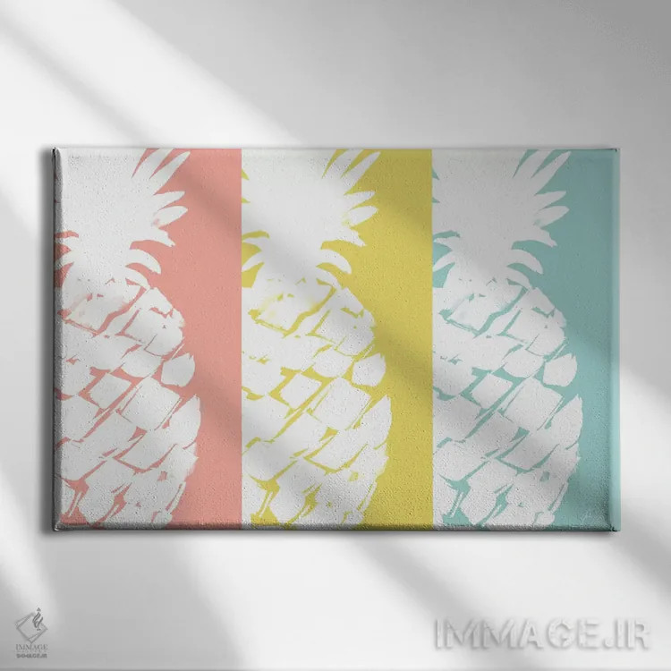 تابلو سهگانه آناناس مدرن اثر جولی دریسه - نمای روبهرو روی دیوار
