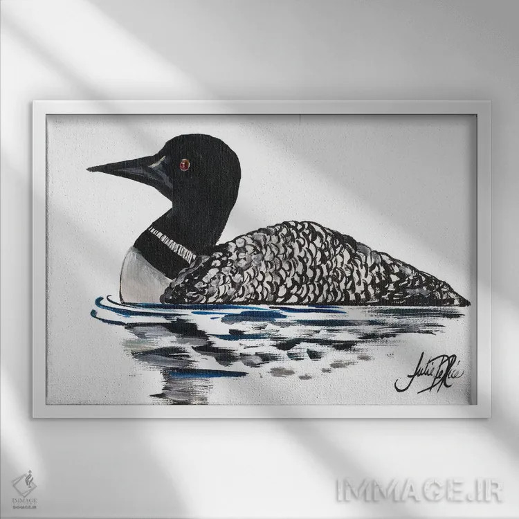 تابلو روزی کنار دریاچه I اثر جولی دریسه - نمای قابدار سفید