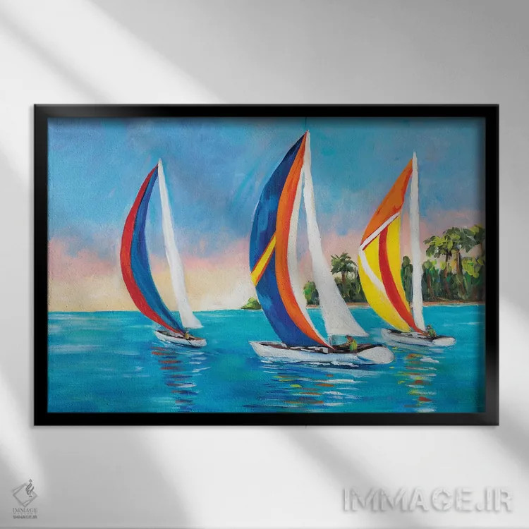 تابلو بادبانهای صبحگاهی I اثر جولی دریسه - نمای قابدار مشکی