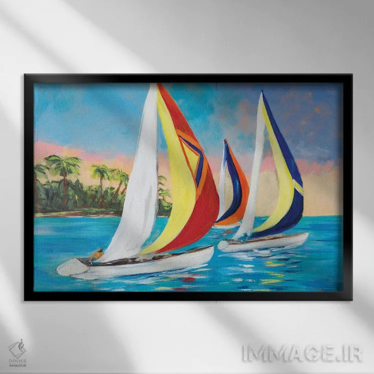 تابلو بادبانهای صبحگاهی II اثر جولی دریسه - نمای قابدار مشکی