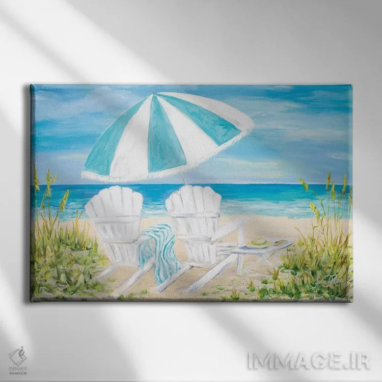 تابلو چتر ساحلی اثر جولی دریسه - نمای روبهرو روی دیوار