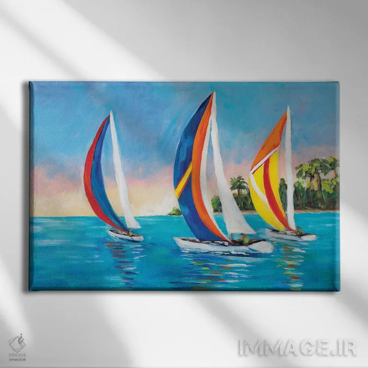 تابلو بادبانهای صبحگاهی I اثر جولی دریسه - نمای روبهرو روی دیوار