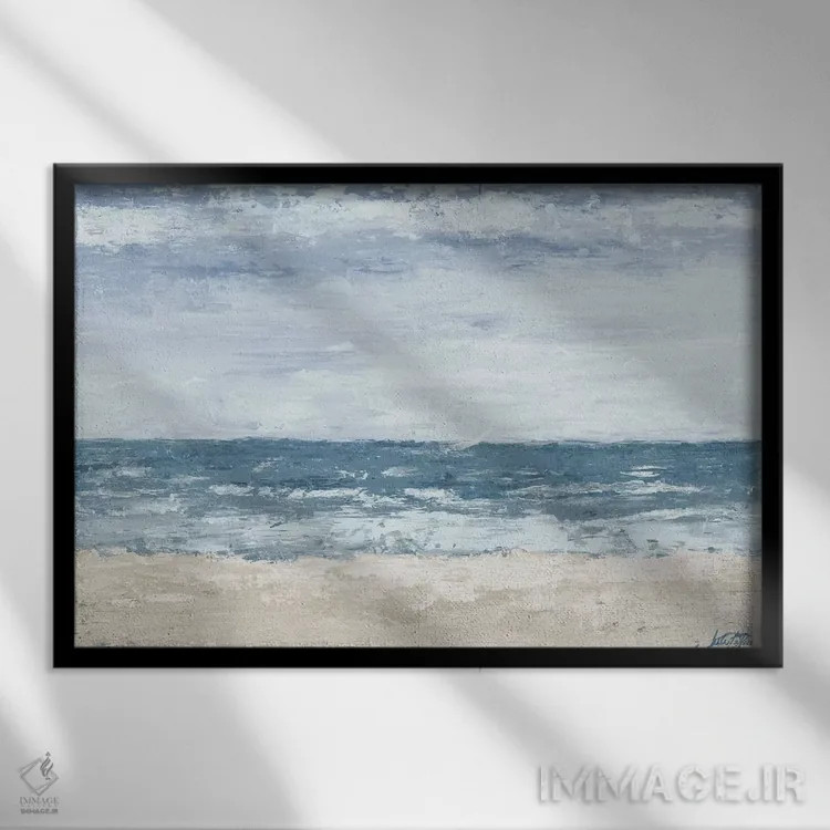 تابلو اقیانوسها در ذهن اثر جولی دریسه - نمای قابدار مشکی