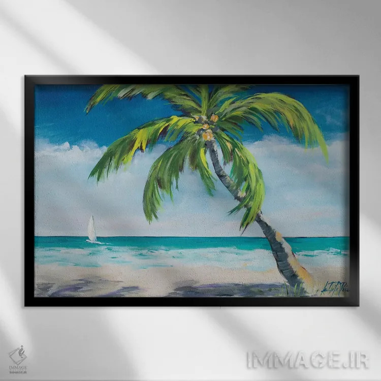 تابلو نسیم اقیانوس I اثر جولی دریسه - نمای قابدار مشکی