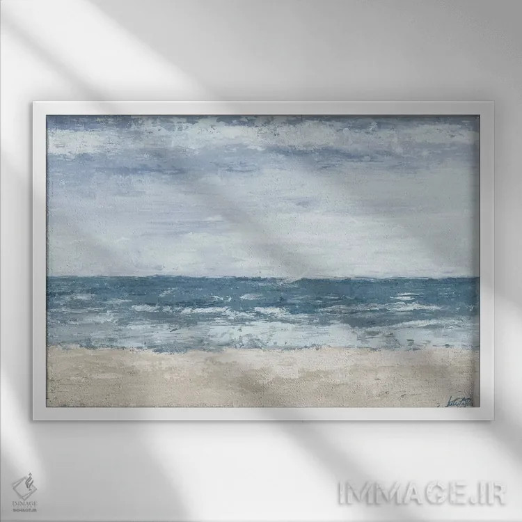 تابلو اقیانوسها در ذهن اثر جولی دریسه - نمای قابدار سفید