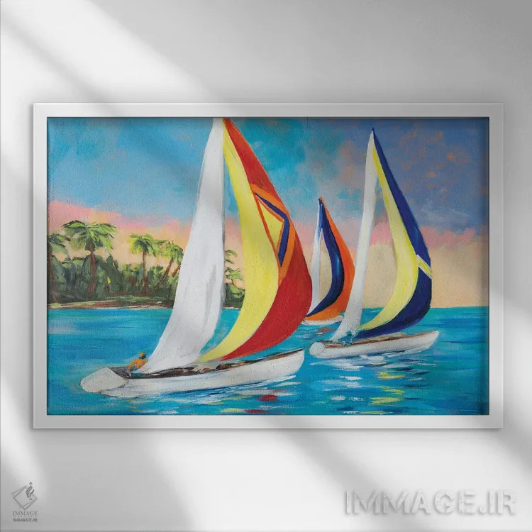 تابلو بادبانهای صبحگاهی II اثر جولی دریسه - نمای قابدار سفید