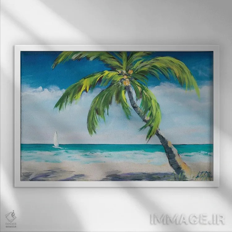 تابلو نسیم اقیانوس I اثر جولی دریسه - نمای قابدار سفید