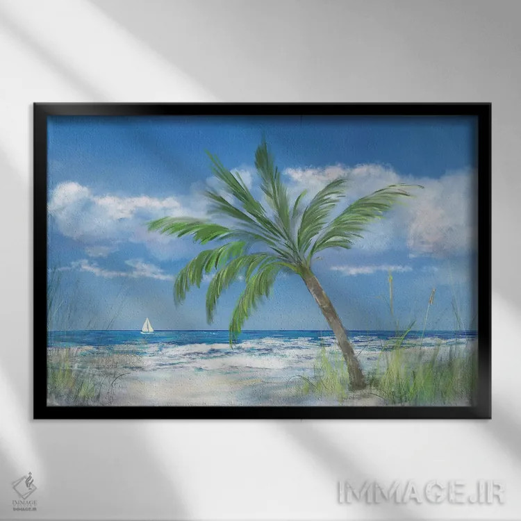 تابلو بهشت نخل اثر جولی دریسه - نمای قابدار مشکی