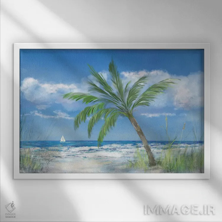تابلو بهشت نخل اثر جولی دریسه - نمای قابدار سفید