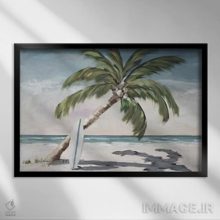 تابلو بهشت موجسواری اثر جولی دریسه - نمای قابدار مشکی