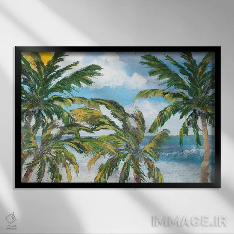 تابلو بهشت درختان استوایی اثر جولی دریسه - نمای قابدار مشکی