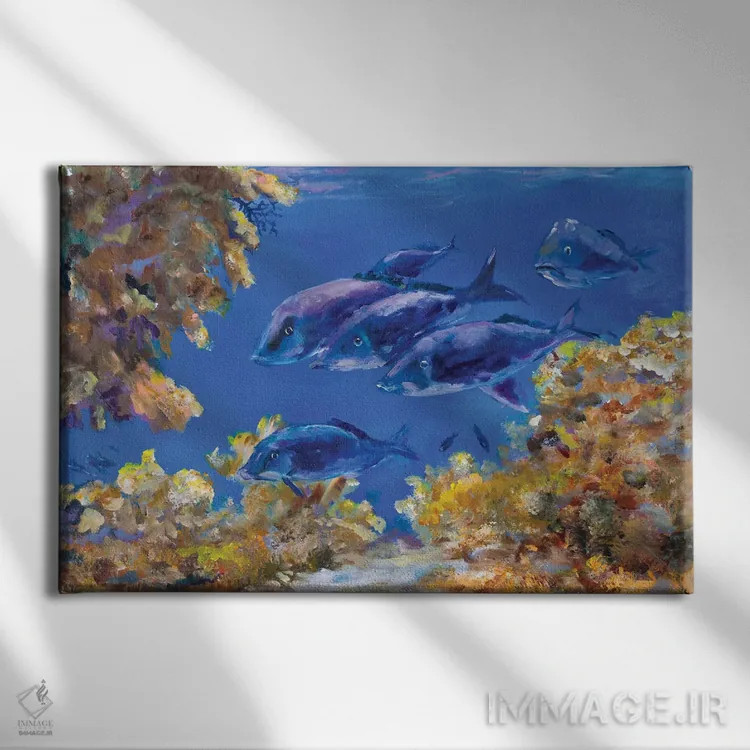 تابلو زیر دریا اثر جولی دریسه - نمای روبهرو روی دیوار