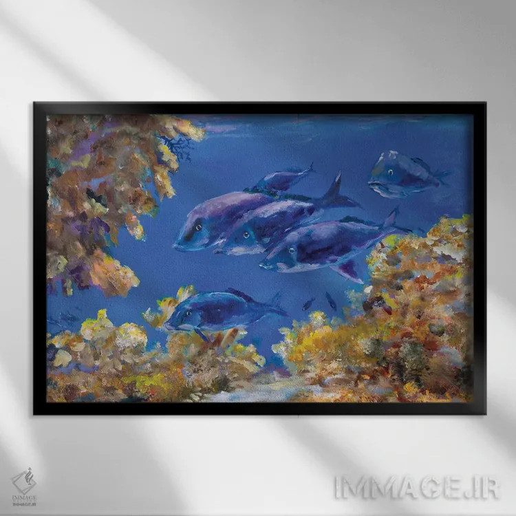 تابلو زیر دریا اثر جولی دریسه - نمای قابدار مشکی