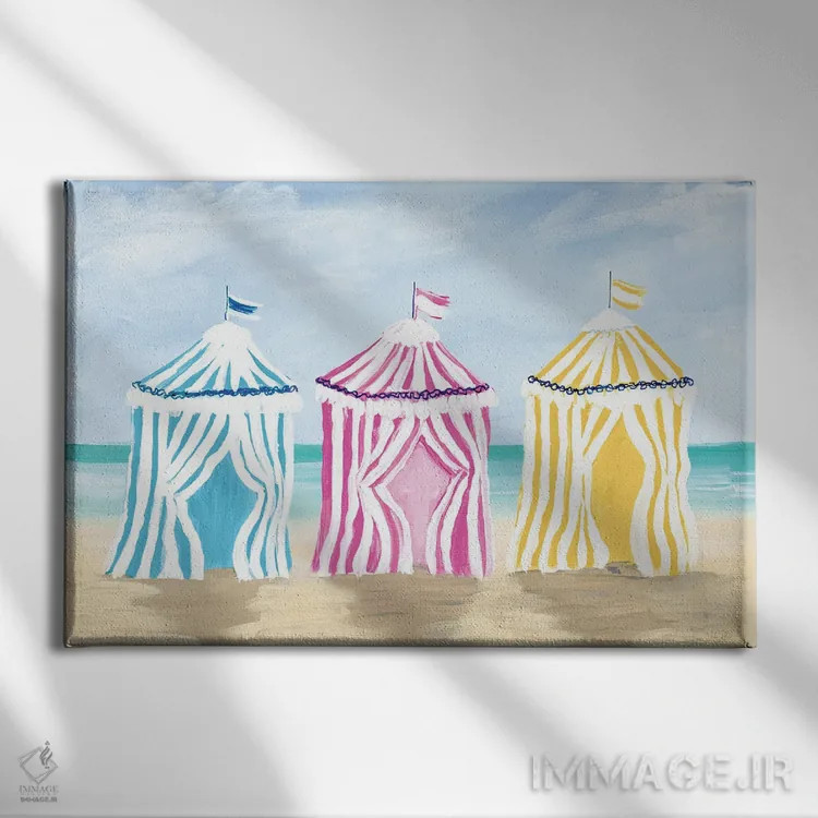 تابلو آلاچیقهای ساحلی اثر جولی دریسه - نمای روبهرو روی دیوار