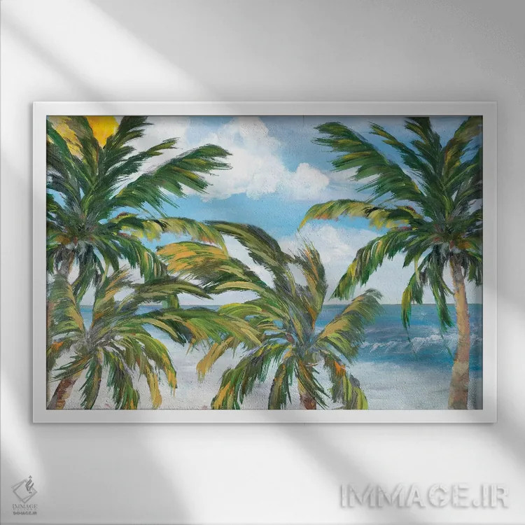 تابلو بهشت درختان استوایی اثر جولی دریسه - نمای قابدار سفید