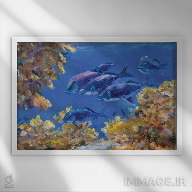 تابلو زیر دریا اثر جولی دریسه - نمای قابدار سفید