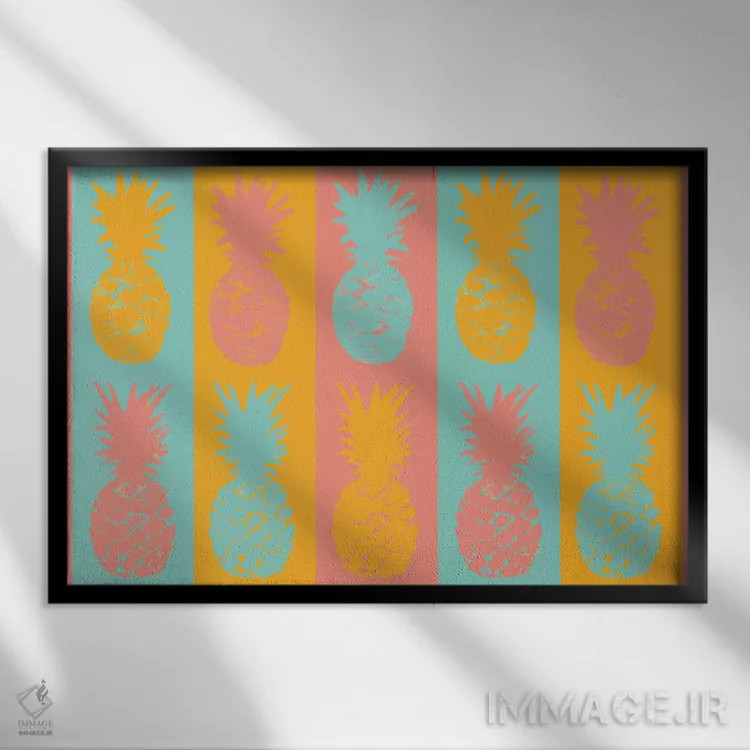 تابلو جشن آناناسهای پرطراوت اثر جولی دریسه - نمای قابدار مشکی