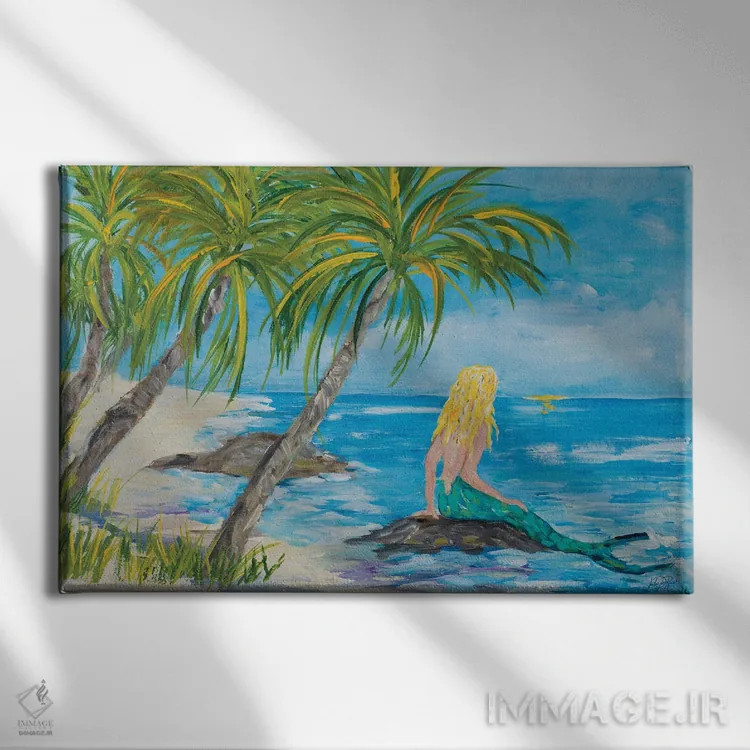 تابلو ساحل پری دریایی اثر جولی دریسه - نمای روبهرو روی دیوار