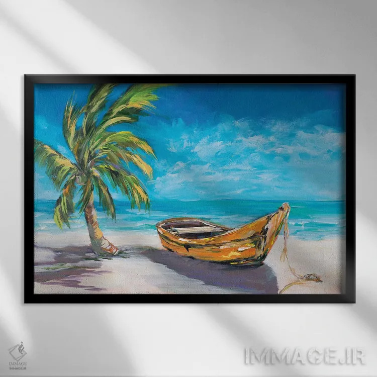 تابلو جزیره گمشده II اثر جولی دریسه - نمای قابدار مشکی