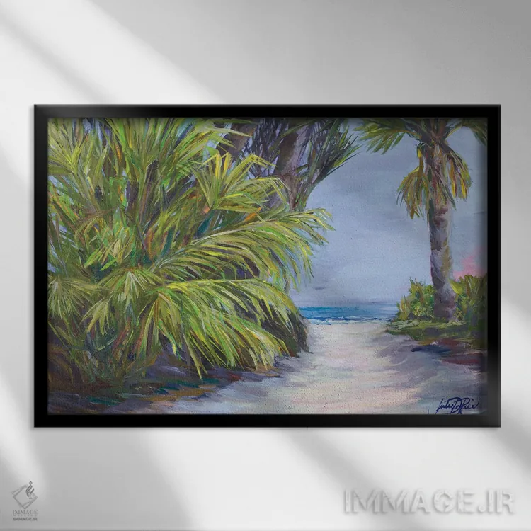 تابلو مسیر ساحلی اثر جولی دریسه - نمای قابدار مشکی