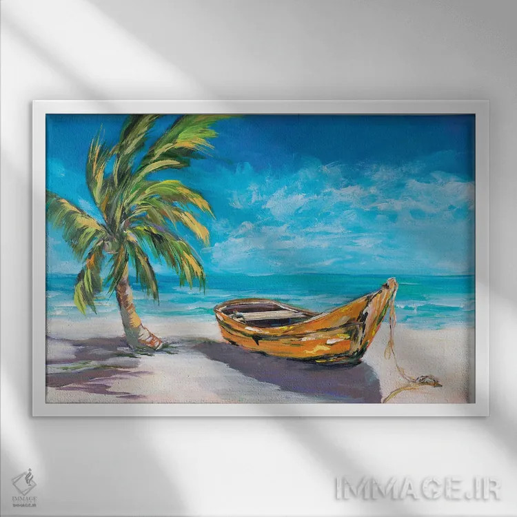 تابلو جزیره گمشده II اثر جولی دریسه - نمای قابدار سفید