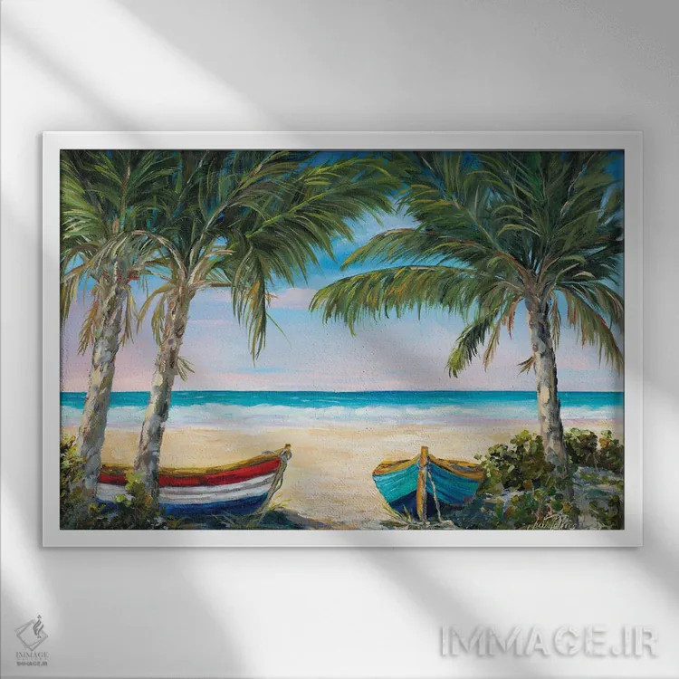 تابلو همگی به ساحل اثر جولی دریسه - نمای قابدار سفید