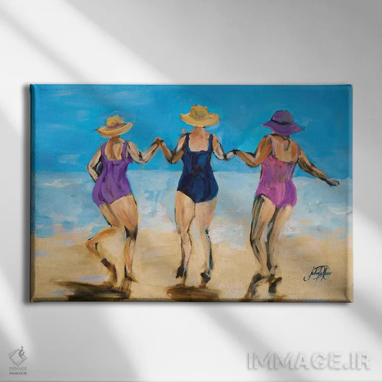 تابلو بانوان در ساحل II اثر جولی دریسه - نمای روبهرو روی دیوار