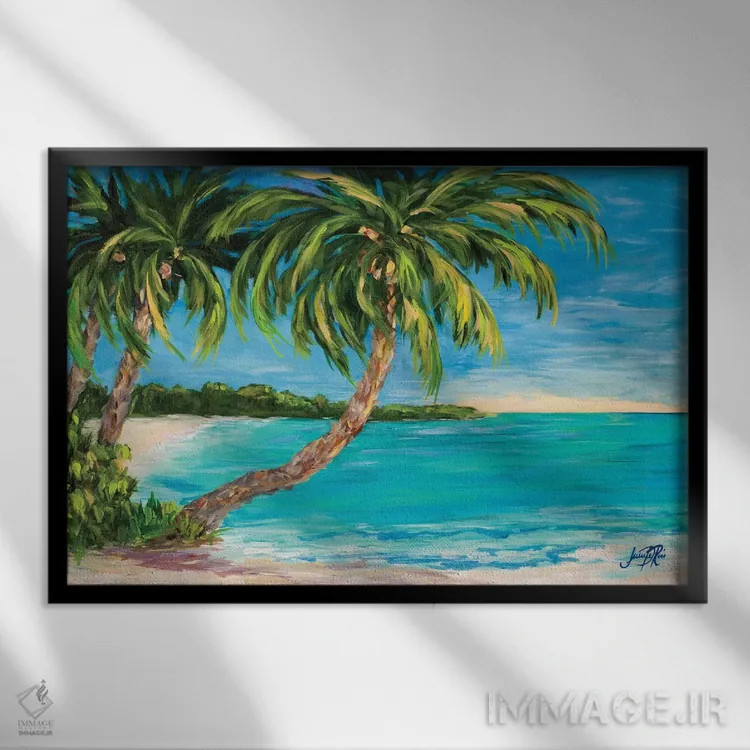 تابلو خلیج نخل اثر جولی دریسه - نمای قابدار مشکی