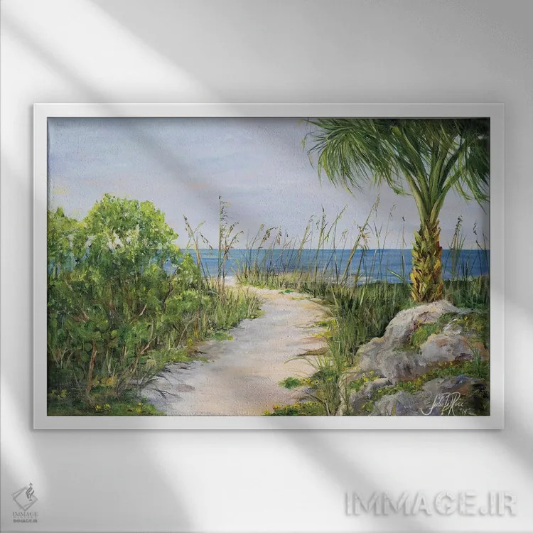 تابلو مسیر من به سوی بهشت اثر جولی دریسه - نمای قابدار سفید