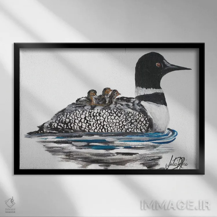 تابلو یک روز کنار دریاچه III اثر جولی دریسه - نمای قابدار مشکی