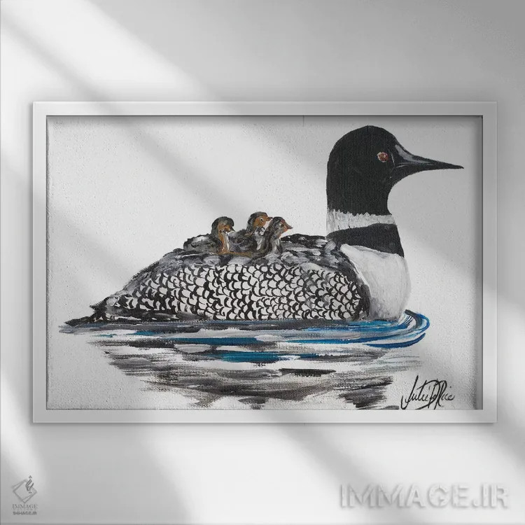 تابلو یک روز کنار دریاچه III اثر جولی دریسه - نمای قابدار سفید