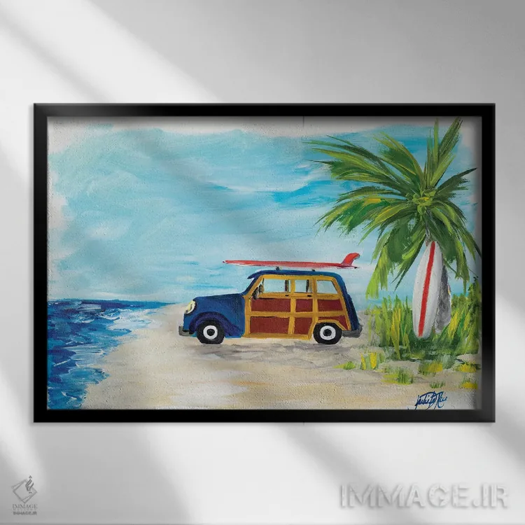 تابلو تعطیلات استوایی I اثر جولی دریسه - نمای قابدار مشکی