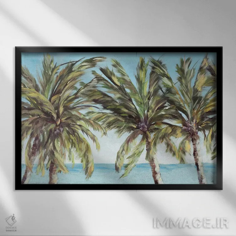 تابلو منظره خط ساحلی اثر جولی دریسه - نمای قابدار مشکی