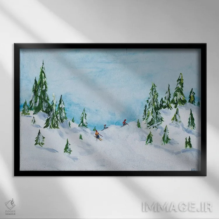 تابلو تفریح زمستانی I اثر جولی دریسه - نمای قابدار مشکی