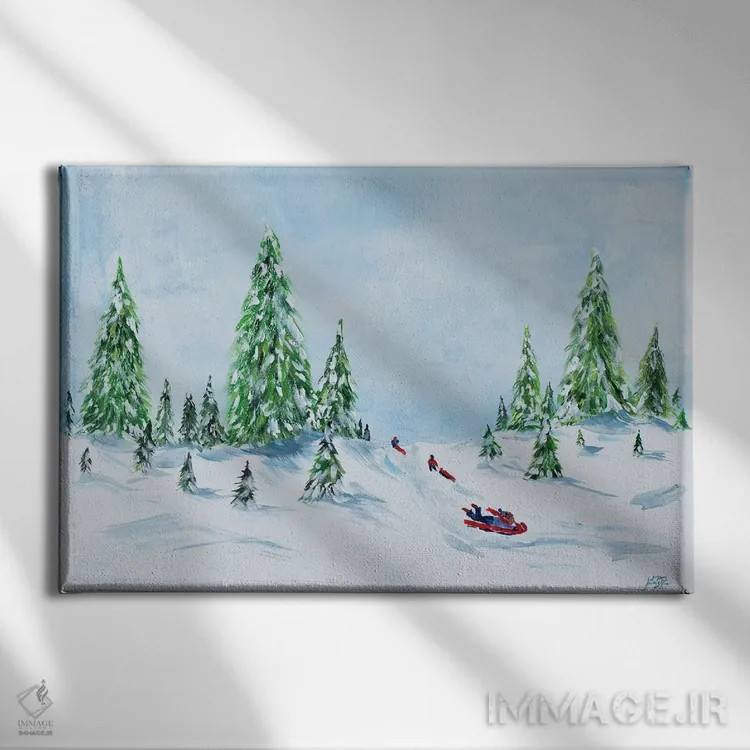 تابلو تفریح زمستانی II اثر جولی دریسه - نمای روبهرو روی دیوار