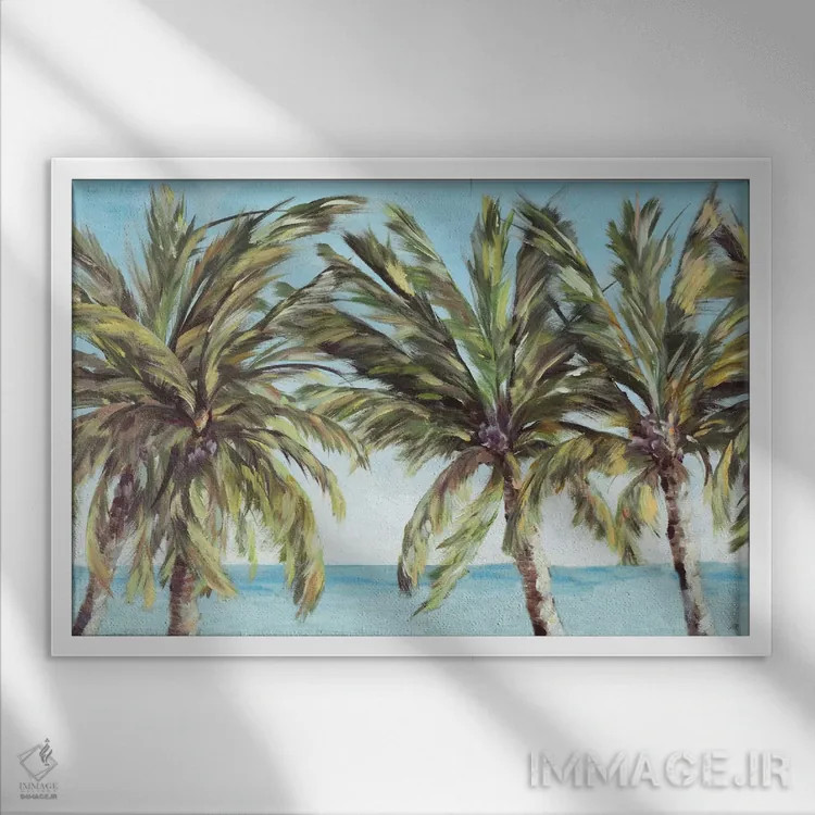 تابلو منظره خط ساحلی اثر جولی دریسه - نمای قابدار سفید