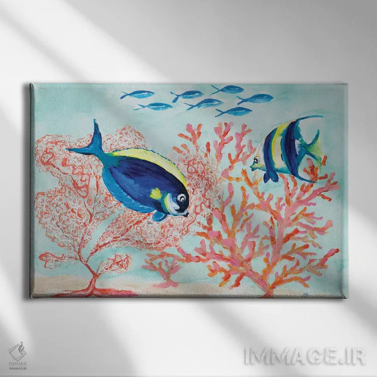 تابلو صخره مرجانی I اثر جولی دریسه - نمای روبهرو روی دیوار