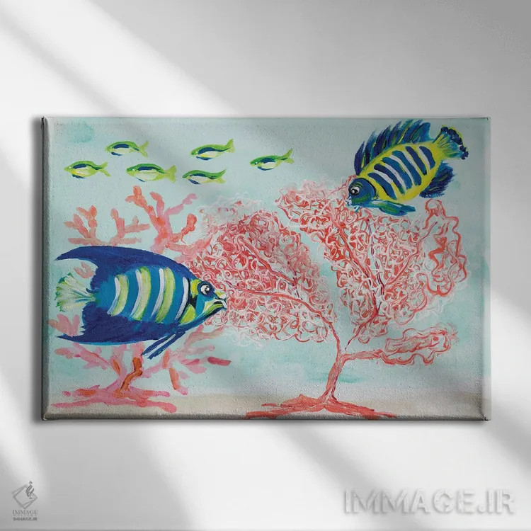 تابلو صخره مرجانی II اثر جولی دریسه - نمای روبهرو روی دیوار